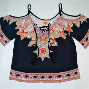 Flying Tomatoe boho cold shoulder top